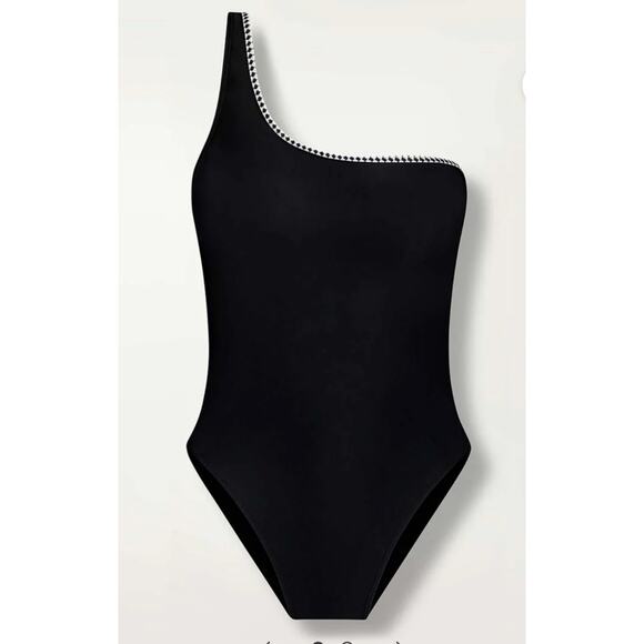 Lem Lem Lena One Shoulder Swimsuit Black L - Picture 1 of 7
